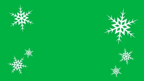 Flat Icon Snowflakes 4k Animation Element on greenscreen Vidéo 343911293