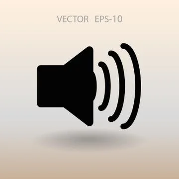 Flat icon of speaker. vector illustration Stock Illustration
