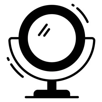 A flat icon style illustration of a presentation with a pie chart on it, perfect Stock Illustration