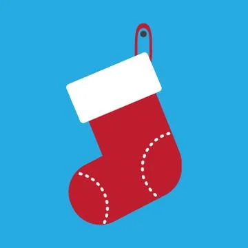 Flat icon on stylish background Christmas sock Stock Illustration