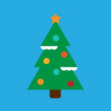 Flat icon on stylish background Christmas tree Stock Illustration
