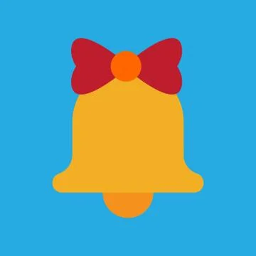 Flat icon on stylish background Christmas bell Stock Illustration