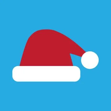 Flat icon on stylish background Santa hats Stock Illustration