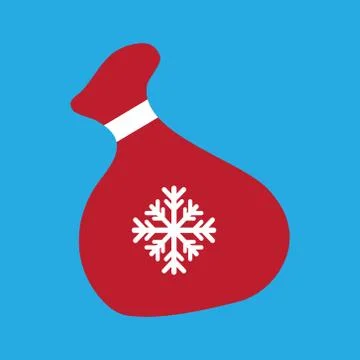 Flat icon on stylish background Santa's sack Stock Illustration