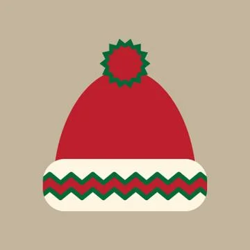 Flat icon on stylish background winter hat Stock Illustration