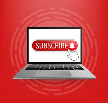 Flat icon with subscribe on white background. Vector illustration graphic design Stock Illustration