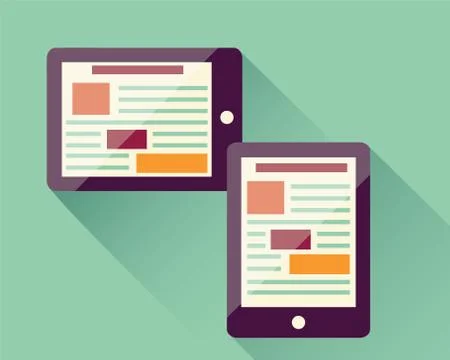 Flat icon tablet, electronic device, responsive web design, infographic eleme イラスト素材