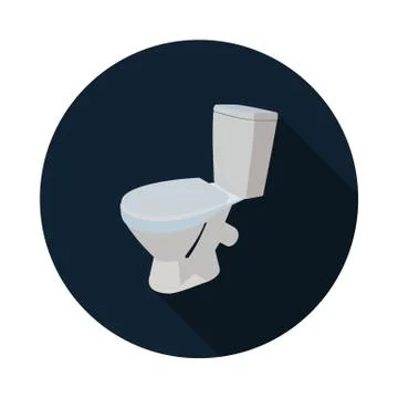 Flat icon toilet 3d Stock Illustration