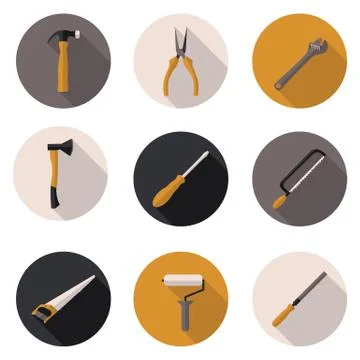 Flat icon tools Stock Illustration