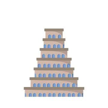 Flat icon of the tower of Babel Stock Illustration