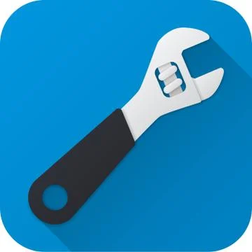 Flat icon of toy adjustable wrench Stock Illustration