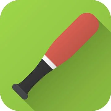 Flat icon of toy baseball bat Stock Illustration