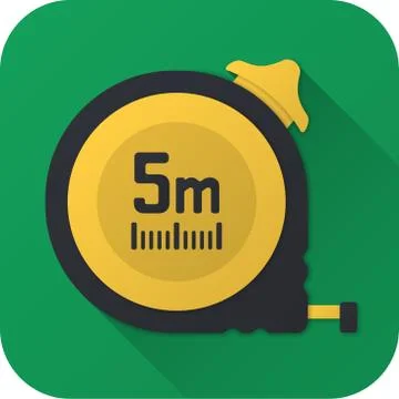 Flat icon of toy construction tape measure Stock Illustration