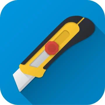 Flat icon of toy construction utility knife Stock Illustration