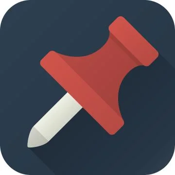 Flat icon of toy pushpin Stock Illustration