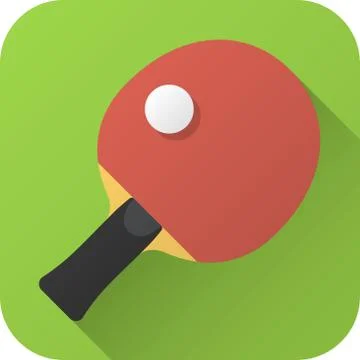 Flat icon of toy racket Ping-Pong table Stock Illustration