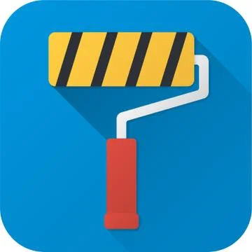 Flat icon of toy roller brush Stock Illustration