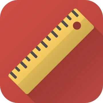 Flat icon of toy ruler Stock Illustration