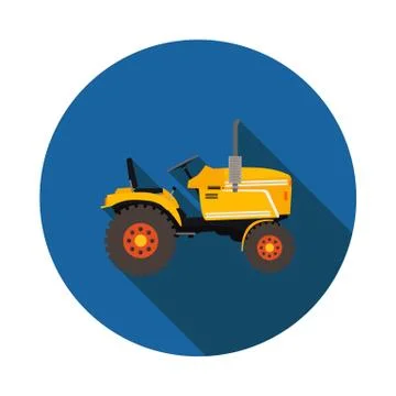 Flat icon tractor Stock Illustration