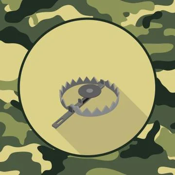 Flat icon trap,item in camouflage Stock Illustration