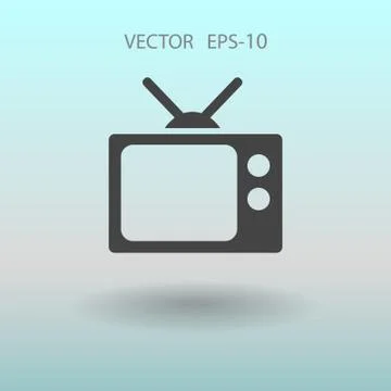 Flat icon of tv. vector illustration Stock Illustration