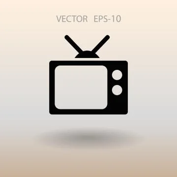Flat icon of tv. vector illustration Stock Illustration