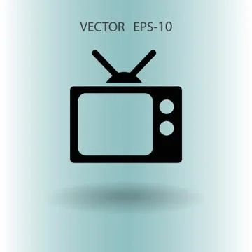 Flat icon of tv. vector illustration Illustrazione stock