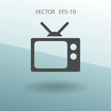 Flat icon of tv. vector illustration Stock Illustration