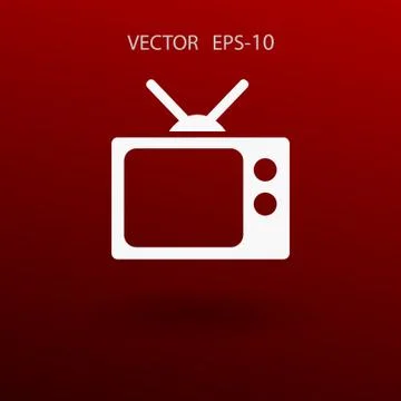 Flat icon of tv. vector illustration Stock Illustration