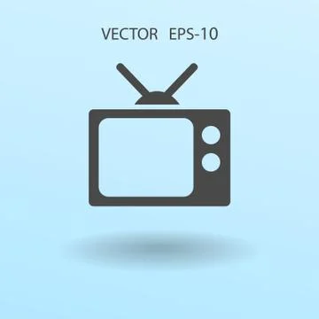 Flat icon of tv. vector illustration Stock Illustration