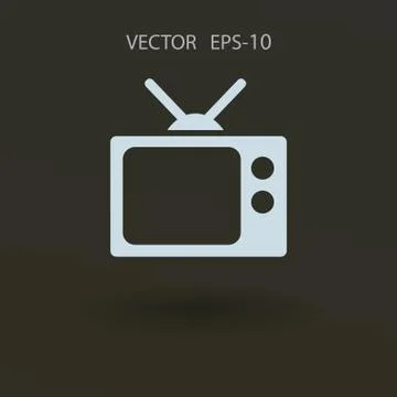 Flat icon of tv. vector illustration Stock Illustration
