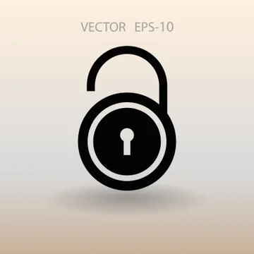 Flat icon of unlock. vector illustration Stock Illustration