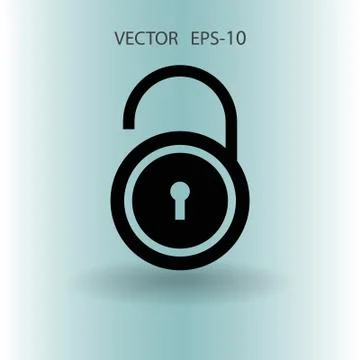 Flat icon of unlock. vector illustration Stock Illustration