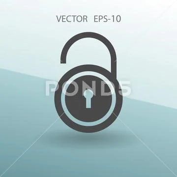 Flat icon of unlock. vector illustration Stock Illustration