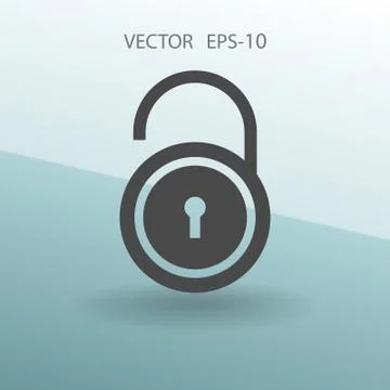 Flat icon of unlock. vector illustration Stock Illustration
