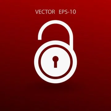 Flat icon of unlock. vector illustration Stock Illustration