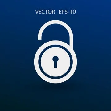 Flat icon of unlock. vector illustration Stock Illustration