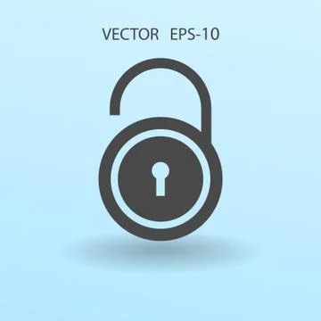 Flat icon of unlock. vector illustration Stock Illustration