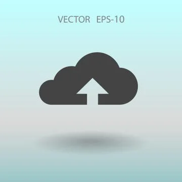 Flat icon of upload cloud. vector illustration Stock Illustration