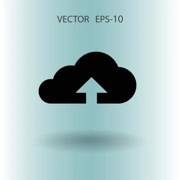 Flat icon of upload cloud. vector illustration 스톡 일러스트