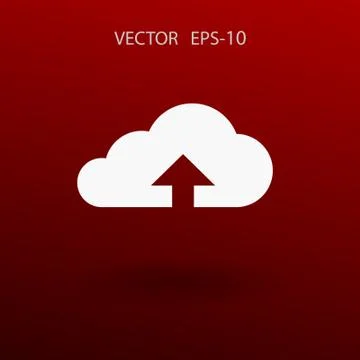 Flat icon of upload cloud. vector illustration Stock Illustration