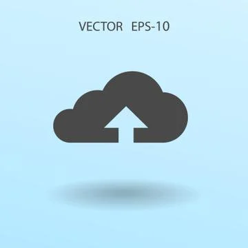 Flat icon of upload cloud. vector illustration Stock Illustration