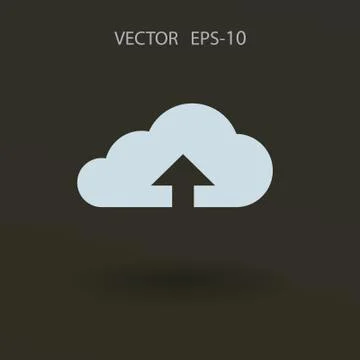 Flat icon of upload cloud. vector illustration 스톡 일러스트