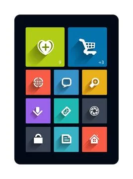 Flat icon Vector Application Web Icons Set in Flat Design with Long Shadow... Stock Photos