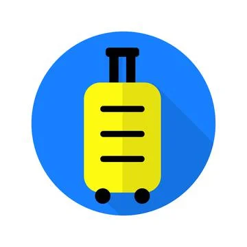 Flat icon vector with shadow effect in bright blue and yellow colors of lugga Stock Illustration