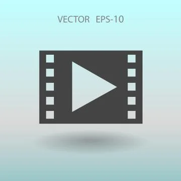 Flat icon of video. vector illustration Stock Illustration