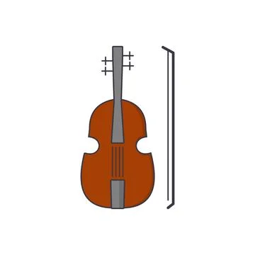 Flat icon violin. Vector illustration. Stock Illustration