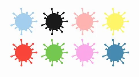 Flat icon virus set Illustrazione stock