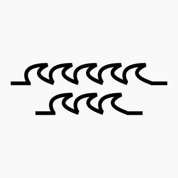 Flat icon wave and sun Stock Illustration