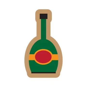 Flat icon on white background bottle champagne Stock Illustration